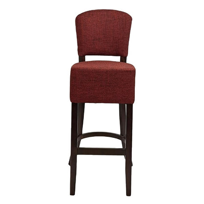 Hanoi Bar Chair in Dark Walnut with Shetland Scarlet Seatpad hp780