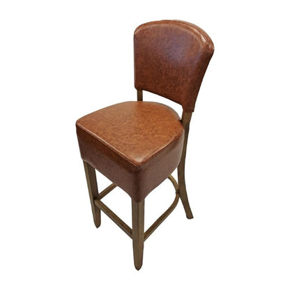 Hanoi Bar Chair in Weathered Oak with Bison Tan Vinyl hp781
