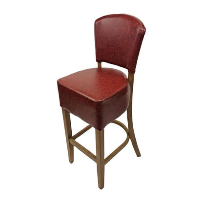 Hanoi Bar Chair in Weathered Oak with Bison Bordeaux Vinyl hp784