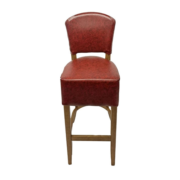 Hanoi Bar Chair in Weathered Oak with Bison Bordeaux Vinyl hp784