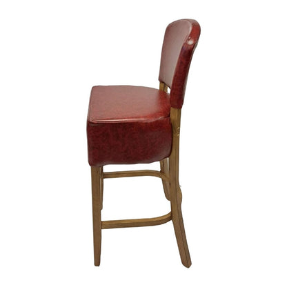 Hanoi Bar Chair in Weathered Oak with Bison Bordeaux Vinyl hp784