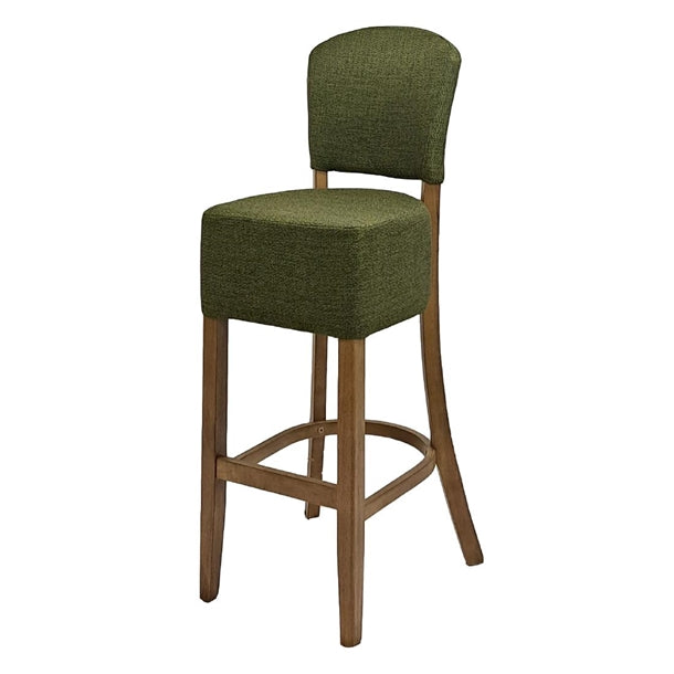 Hanoi Bar Chair in Weathered Oak with Shetland Forest Seatpad hp785
