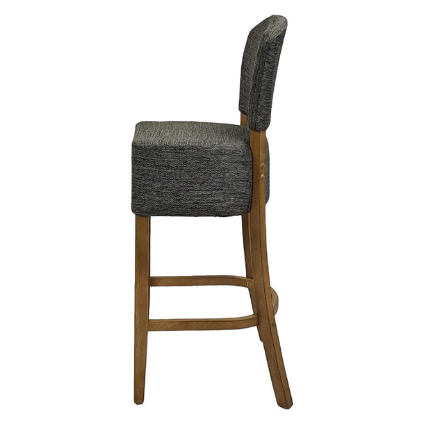 Hanoi Bar Chair in Weathered Oak with Shetland Smoke Seatpad hp786