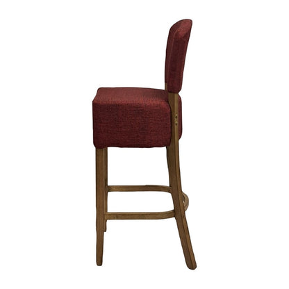 Hanoi Bar Chair in Weathered Oak with Shetland Scarlett hp787