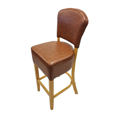 Hanoi Bar Chair in Soft Oak with Bison Tan Vinyl hp788