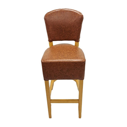 Hanoi Bar Chair in Soft Oak with Bison Tan Vinyl hp788