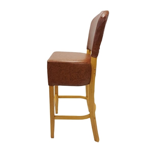 Hanoi Bar Chair in Soft Oak with Bison Tan Vinyl hp788