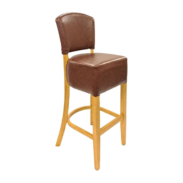 Hanoi Bar Chair in Soft Oak with Bison Espresso Vinyl hp789