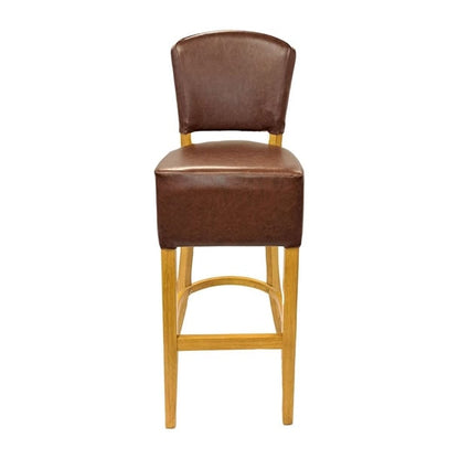 Hanoi Bar Chair in Soft Oak with Bison Espresso Vinyl hp789