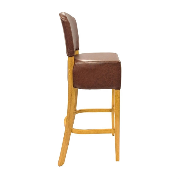 Hanoi Bar Chair in Soft Oak with Bison Espresso Vinyl hp789