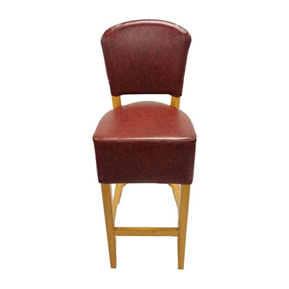 Hanoi Bar Chair in Soft Oak with Bison Bordeaux Vinyl hp791