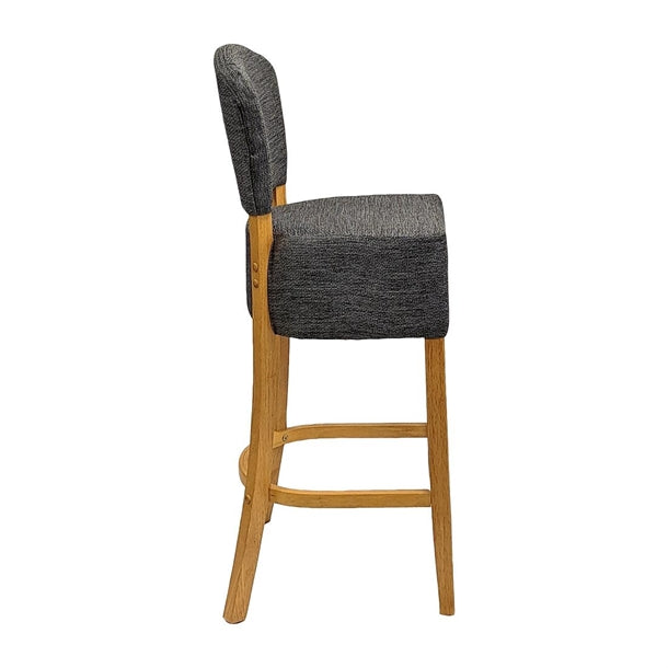 Hanoi Bar Chairs in Soft Oak with Shetland Smoke Seatpad hp793