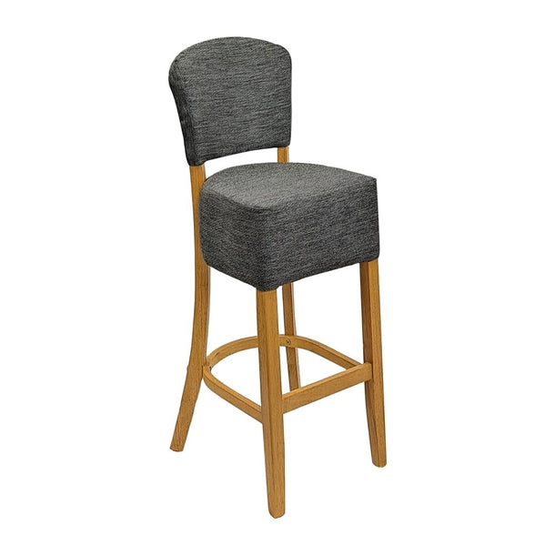 Hanoi Bar Chairs in Soft Oak with Shetland Smoke Seatpad hp793