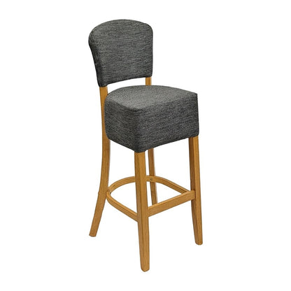 Hanoi Bar Chairs in Soft Oak with Shetland Smoke Seatpad hp793
