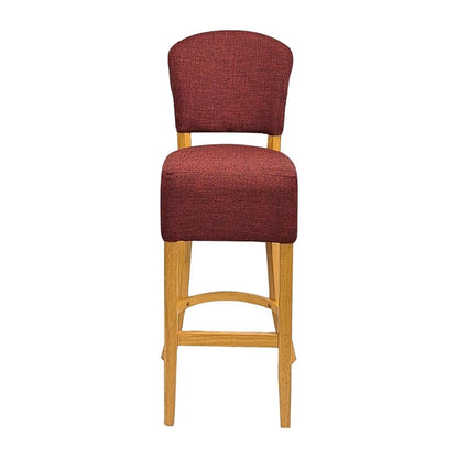 Hanoi Bar Chairs in Soft Oak with Shetland Scarlett Seatpad hp794