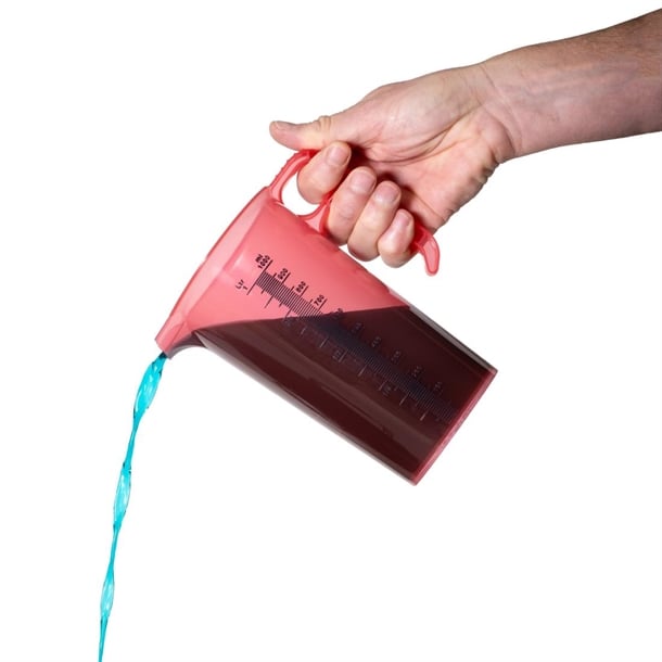 Pro-Measures Polypropylene Measuring Jug Red 1Ltr hp860