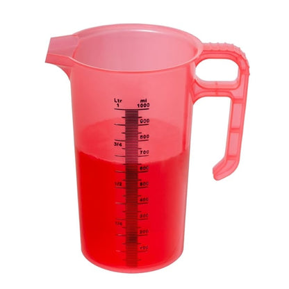 Pro-Measures Polypropylene Measuring Jug Red 1Ltr hp860