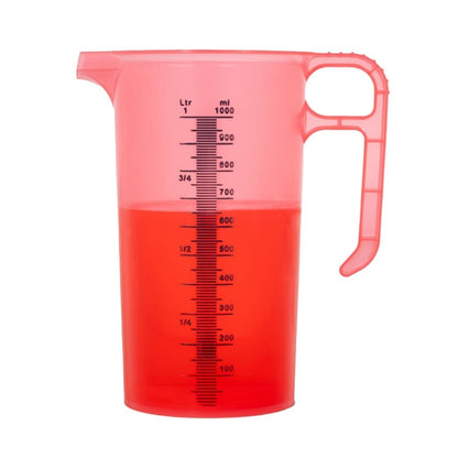 Pro-Measures Polypropylene Measuring Jug Red 1Ltr hp860