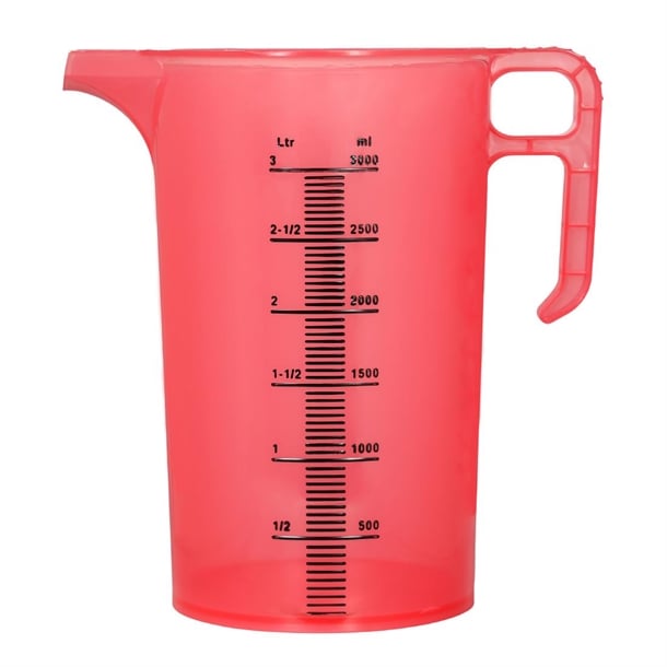 Pro-Measures Polypropylene Measuring Jug Red 3Ltr hp861