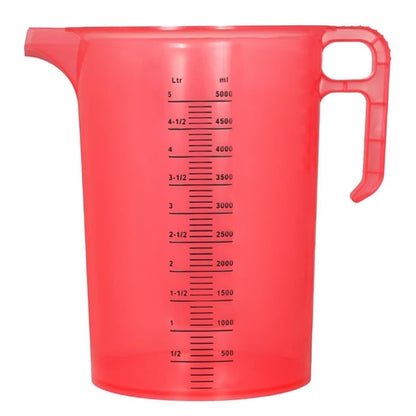 Pro-Measures Polypropylene Measuring Jug Red 5Ltr hp862