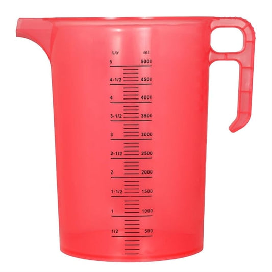 Pro-Measures Polypropylene Measuring Jug Red 5Ltr hp862