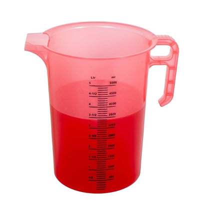 Pro-Measures Polypropylene Measuring Jug Red 5Ltr hp862