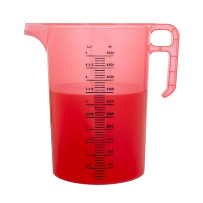 Pro-Measures Polypropylene Measuring Jug Red 5Ltr hp862