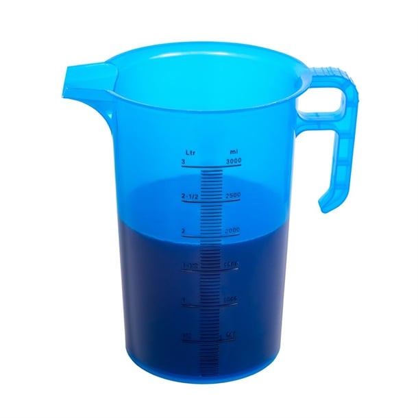 Pro-Measures Polypropylene Measuring Jug Blue 3Ltr hp867