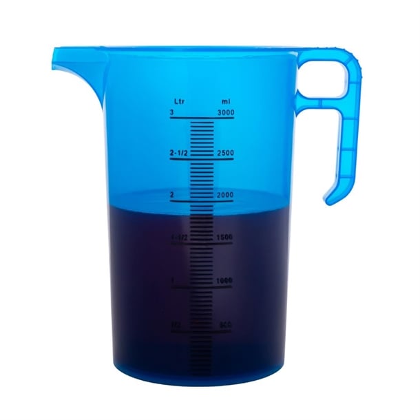 Pro-Measures Polypropylene Measuring Jug Blue 3Ltr hp867