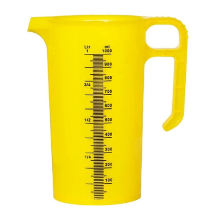 Pro-Measures Polypropylene Measuring Jug Yellow 1Ltr hp869