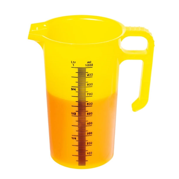 Pro-Measures Polypropylene Measuring Jug Yellow 1Ltr hp869