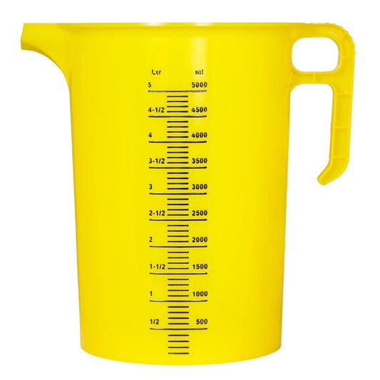 Pro-Measures Polypropylene Measuring Jug Yellow 5Ltr hp871