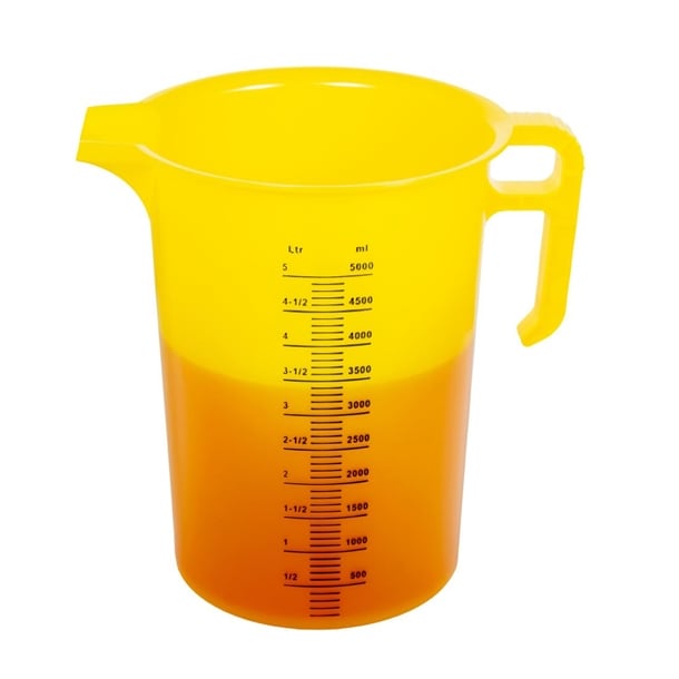 Pro-Measures Polypropylene Measuring Jug Yellow 5Ltr hp871