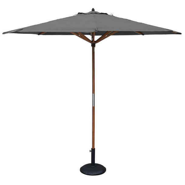 Rowlinson Willington Wooden Parasol Grey 2.7m with Base 15kg hp885