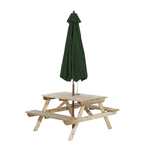 Rowlinson Picnic Table with Green Parasol 2.7m p_hp888