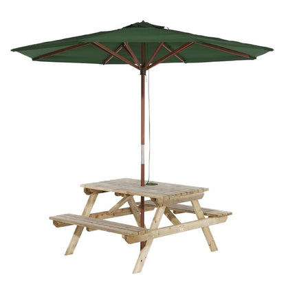 Rowlinson Picnic Table with Green Parasol 2.7m p_hp888
