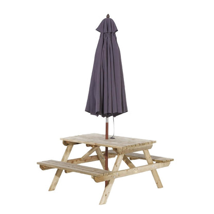 Rowlinson Picnic Table with Grey Parasol 2.7m p_hp890