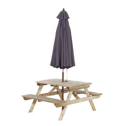 Rowlinson Picnic Table with Grey Parasol 2.7m p_hp890