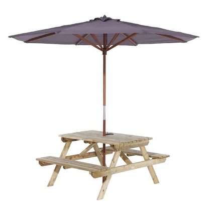 Rowlinson Picnic Table with Grey Parasol 2.7m p_hp890