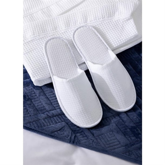 Mitre Essentials Honeycomb Slipper Closed Toe White hr092