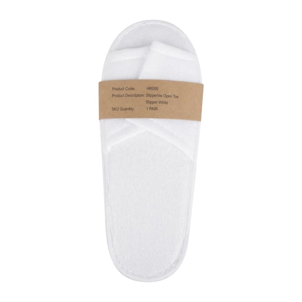 Mitre Essentials Slipperlite Open Toe Slippers White hr095