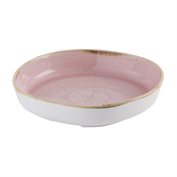 Churchill Stonecast Petal Pink Organic Walled Bowls 232mm (6 Pack) hr406