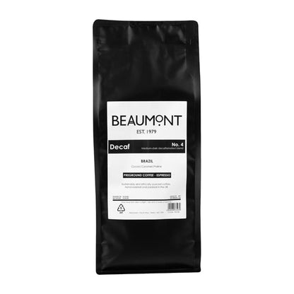 Beaumont No.4 Decaf Coffee Espresso Grind 1kg hs536