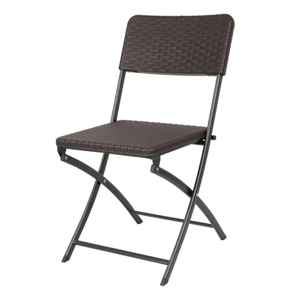 Bolero Rattan Folding Chairs Brown (2 Pack) hs558