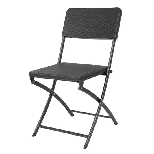 Bolero Rattan Folding Chairs Black (2 Pack) hs559