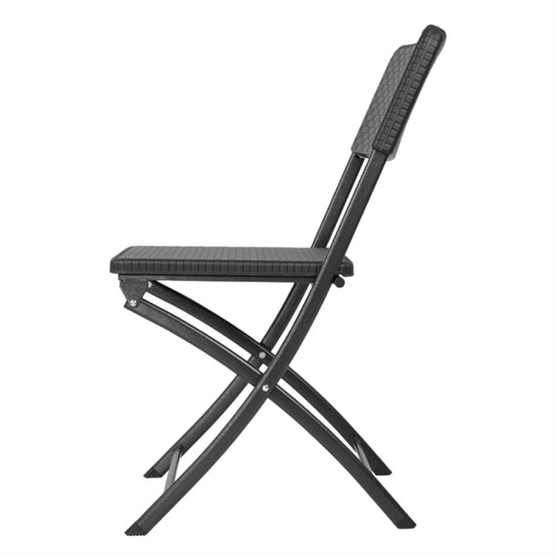 Bolero Rattan Folding Chairs Black (2 Pack) hs559