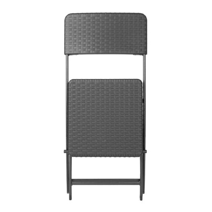 Bolero Rattan Folding Chairs Black (2 Pack) hs559