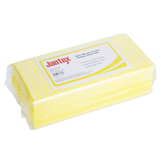 Jantex Non-Woven Cloths Yellow (50 Pack) hs595