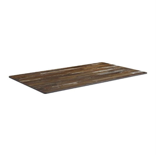 Extrema Rectangular Planked Vintage Wood Table Top 1190x690mm hs693