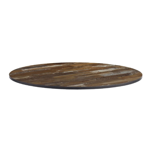 Extrema Round Planked Vintage Wood Table Top p_hs694